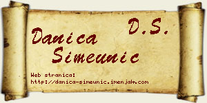 Danica Simeunić vizit kartica